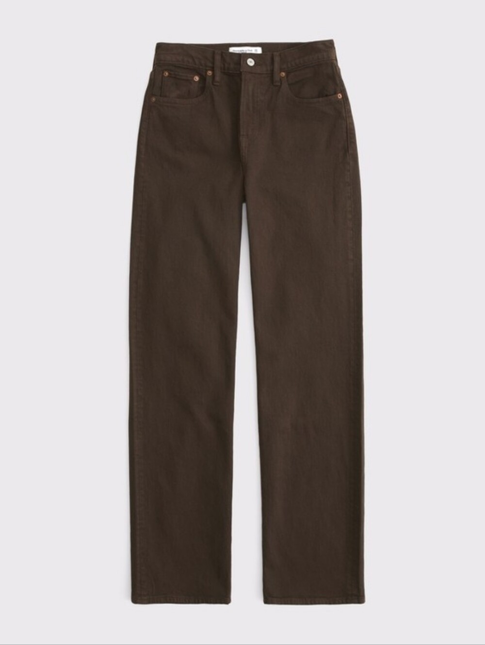 Abercrombie High Rise 90s Relaxed Jean 23 X-Short / 000 XS Brown - Picture 3 of 7